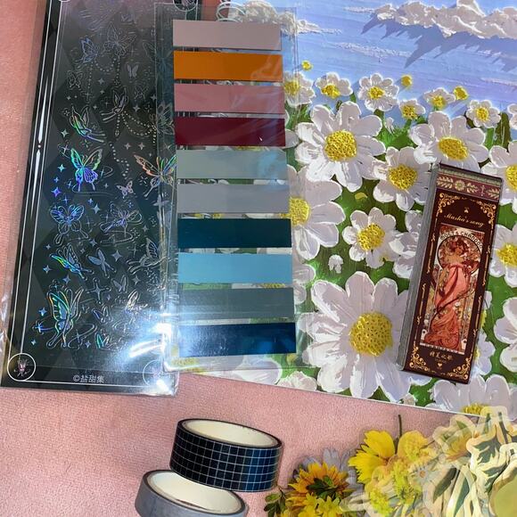 110 Pieces Journal‎ Notebook Pen Market Sticker Stationary School Gift Set Tape - Picture 3 of 4